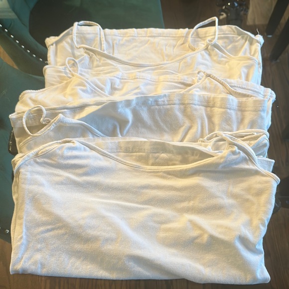 4 white L shelf bra camis - Picture 1 of 2